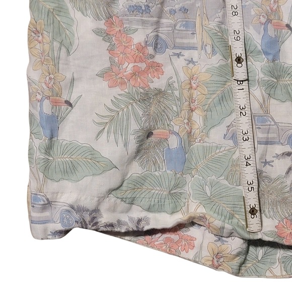 C&C California Tropical Scene Toucan Palm Tree Car Linen Dress Plus Size 3X - Picture 6 of 9